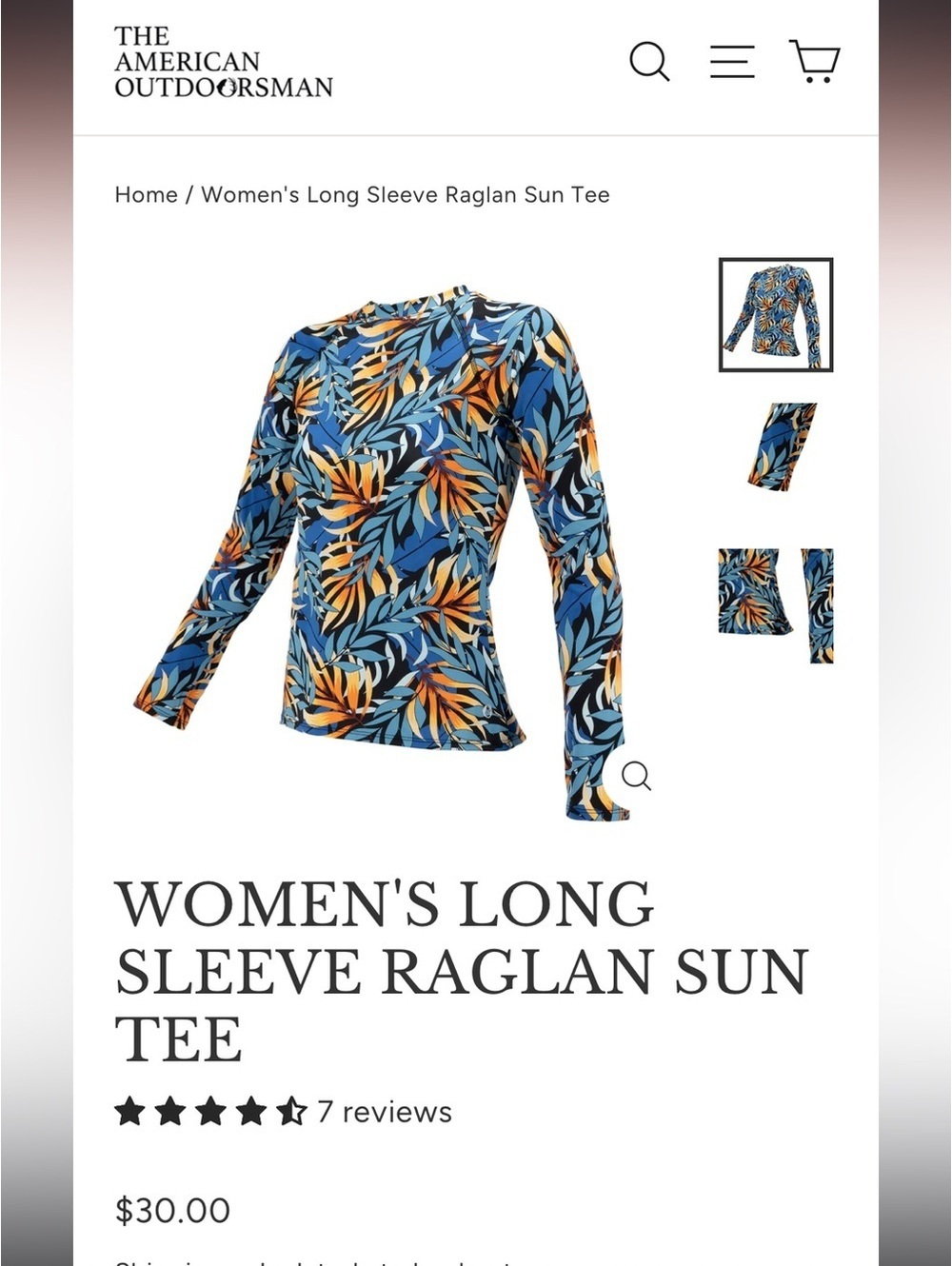 The American Outdoorsman for Women Swim Shirt Size Medium - Picture 6 of 9